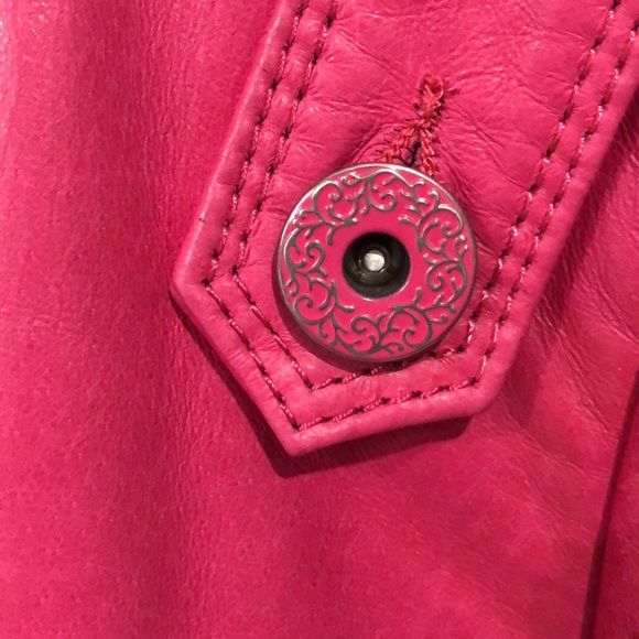 DANIER LEATHER JACKET MAGENTA PINK - Picture 2 of 7